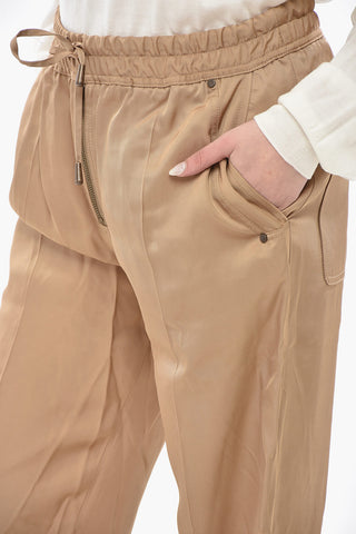 Pantaloni STELLA in Satin di Viscosa con Elastico in Vita