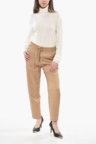 Pantaloni STELLA in Satin di Viscosa con Elastico in Vita
