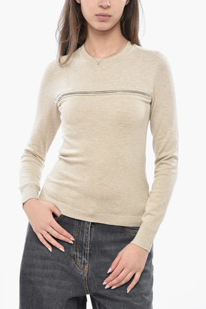 Maglia Girocollo GIO in Misto Lana con Apertura a Zip