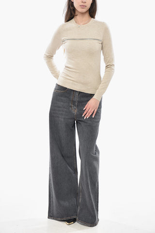 Maglia Girocollo GIO in Misto Lana con Apertura a Zip