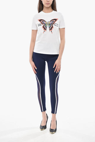 Crewneck T-Shirt BUTTERFLY With Print And Embroidery