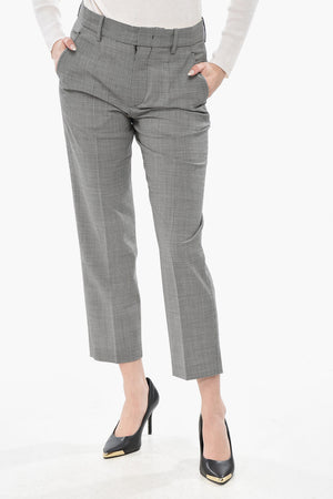Pantaloni RITANA in Lana Stretch Motivo Pied de Poule