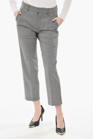 Pantaloni RITANA in Lana Stretch Motivo Pied de Poule