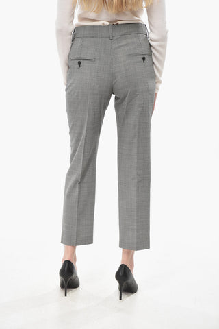 Pantaloni RITANA in Lana Stretch Motivo Pied de Poule