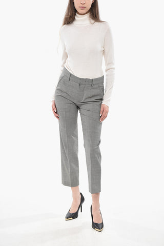 Pantaloni RITANA in Lana Stretch Motivo Pied de Poule