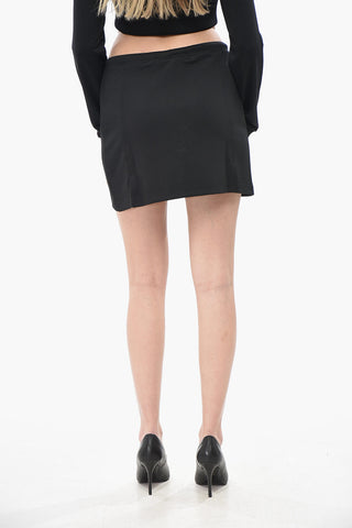 Jersey Miniskirt with Drawstring Waist