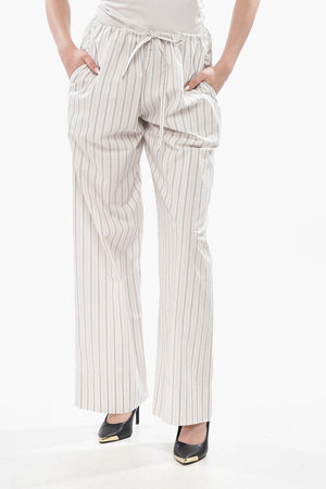 Palazzo Trousers HYPNOSTA Hairline-Pattern Cotton