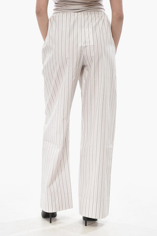 Palazzo Trousers HYPNOSTA Hairline-Pattern Cotton