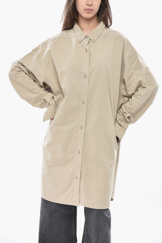 ESSENTIALS Solid-Color Shirt with Button-Down Collar