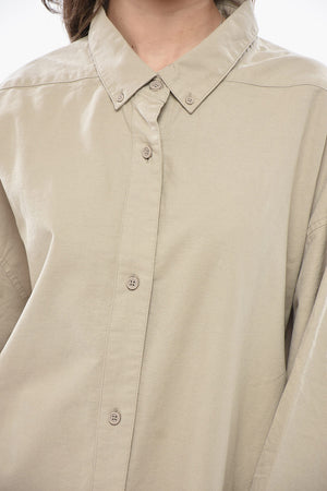 ESSENTIALS Solid-Color Shirt with Button-Down Collar