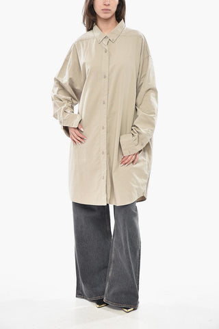 ESSENTIALS Solid-Color Shirt with Button-Down Collar