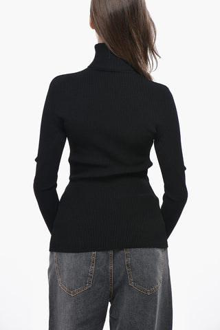 High-Neck Top MATTE Ribbed Fabric