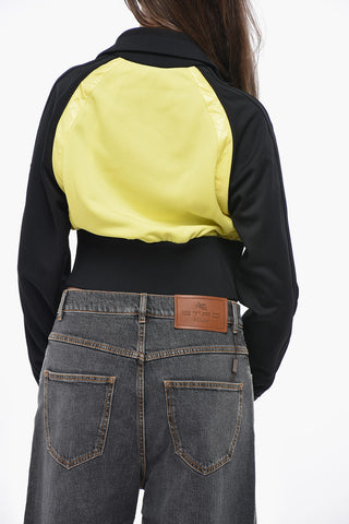 ADIDAS Felpa Crop Zip-up con Maniche a Contrasto