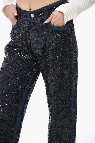Sequin Denim Mom-Fit Jeans 25cm