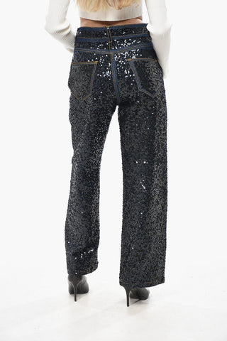Sequin Denim Mom-Fit Jeans 25cm