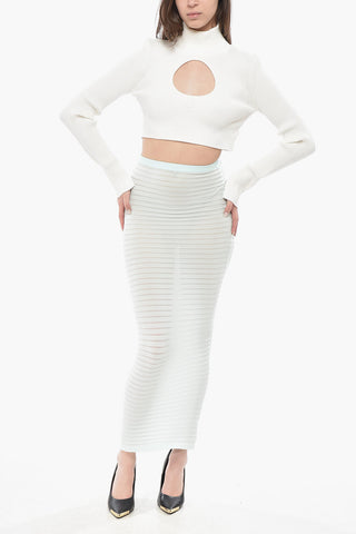 Maglia Crop a Costine con Cut-out