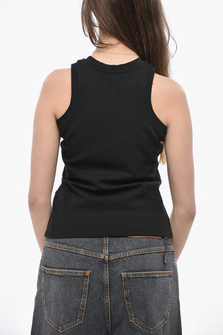 Tanktop aus Baumwollmischung mit besticktem Logo