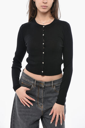 Cropped-Cardigan aus Kaschmir-Mix