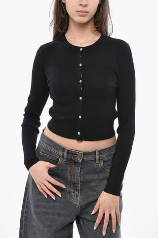 Cropped-Cardigan aus Kaschmir-Mix