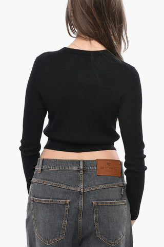 Cropped-Cardigan aus Kaschmir-Mix