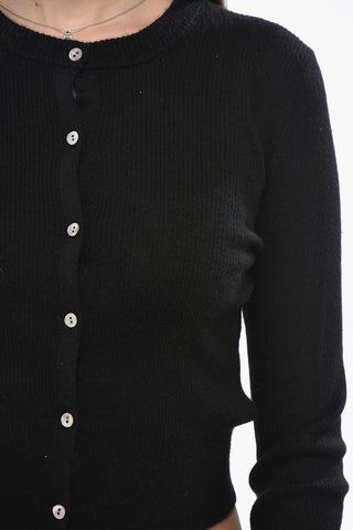 Cropped-Cardigan aus Kaschmir-Mix