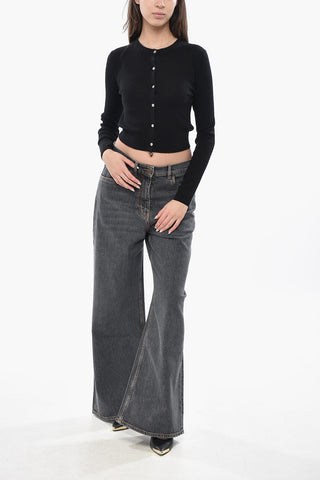 Cropped-Cardigan aus Kaschmir-Mix