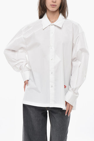 Camicia Oversized in Cotone con Collo Italiano