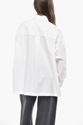 Camicia Oversized in Cotone con Collo Italiano