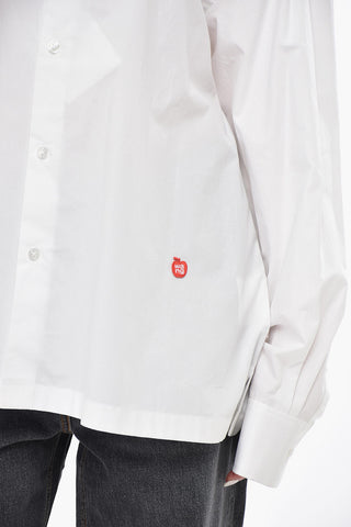 Camicia Oversized in Cotone con Collo Italiano
