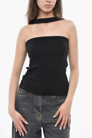 Tie-Neck-Top aus reiner Baumwolle