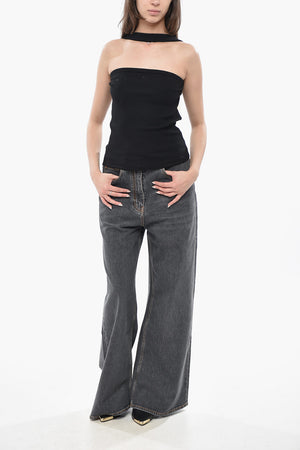 Tank Top Tie Neck in Puro Cotone