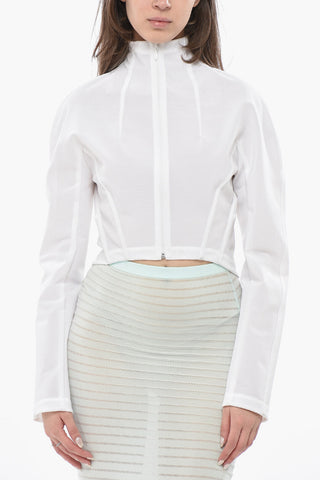 Top in Mesh Rigido con Full Zip