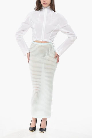 Top in Mesh Rigido con Full Zip