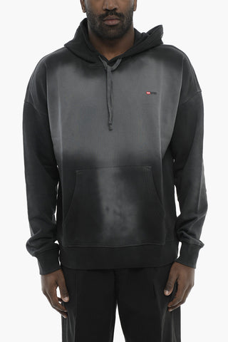 Brushed Cotton Hooded Sweatshirt Ombre Effect
