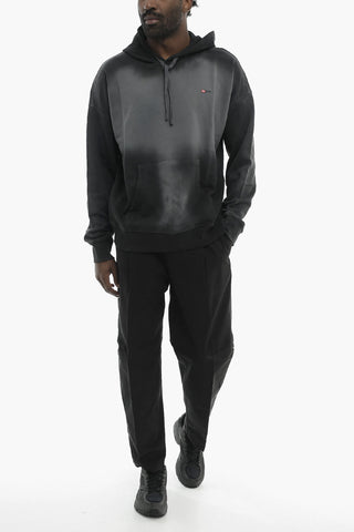 Brushed Cotton Hooded Sweatshirt Ombre Effect