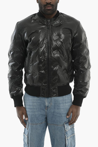 Daunenjacke W-ON-THERMO-21 in Uni mit Allover-Logo