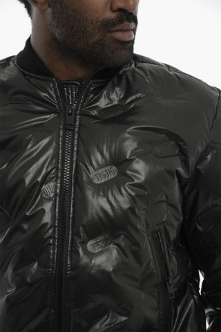 Daunenjacke W-ON-THERMO-21 in Uni mit Allover-Logo