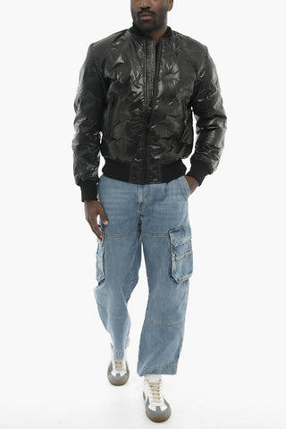 Daunenjacke W-ON-THERMO-21 in Uni mit Allover-Logo