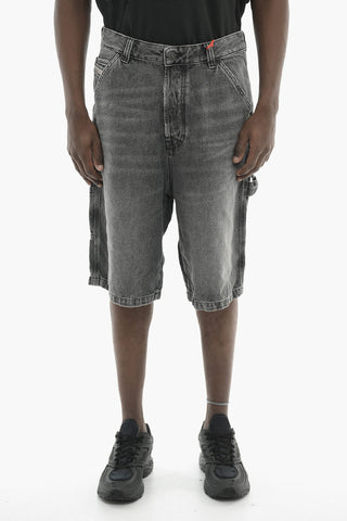 Denim Shorts D-LIVERY with Logo Buttons
