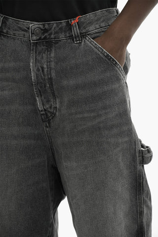 Denim Shorts D-LIVERY with Logo Buttons