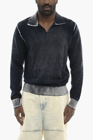 Maglia K-LORENZO in Cotone Effetto Sfumato con Collo a Polo