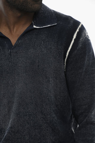 Maglia K-LORENZO in Cotone Effetto Sfumato con Collo a Polo