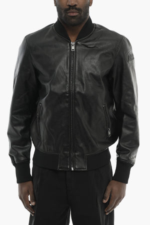 Vegan-Leder-Bomberjacke L-ABBOT-NEW mit geprägtem Logo