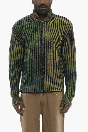 Wool-Blend Ombre-Effect Sweater K-OAKLAND with Zip Closure