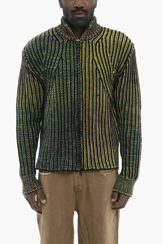 Wool-Blend Ombre-Effect Sweater K-OAKLAND with Zip Closure