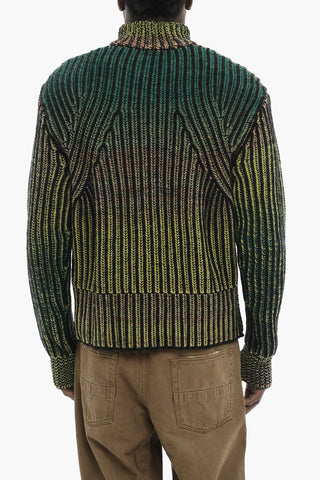 Wool-Blend Ombre-Effect Sweater K-OAKLAND with Zip Closure