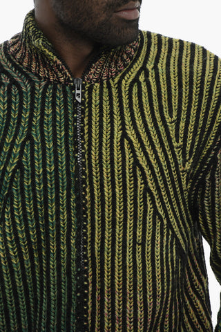 Wool-Blend Ombre-Effect Sweater K-OAKLAND with Zip Closure