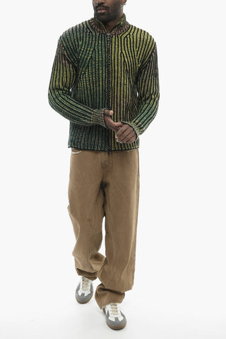 Wool-Blend Ombre-Effect Sweater K-OAKLAND with Zip Closure