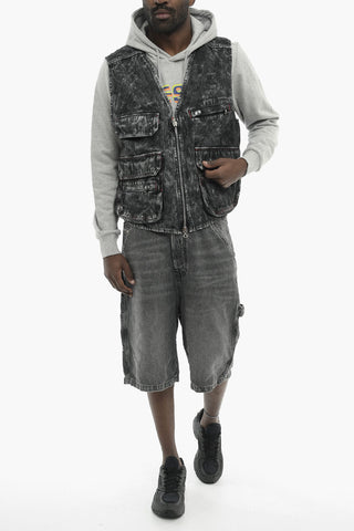 Denim-Utility-Jacke D-SAMP Ohne Ärmel