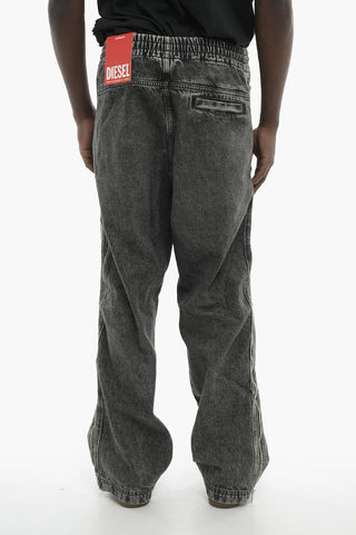 Loose-Fit-Jeans D-MARTIAN-PLUS-S mit elastischem Bund und seitlichen Reißverschlüssen 25cm